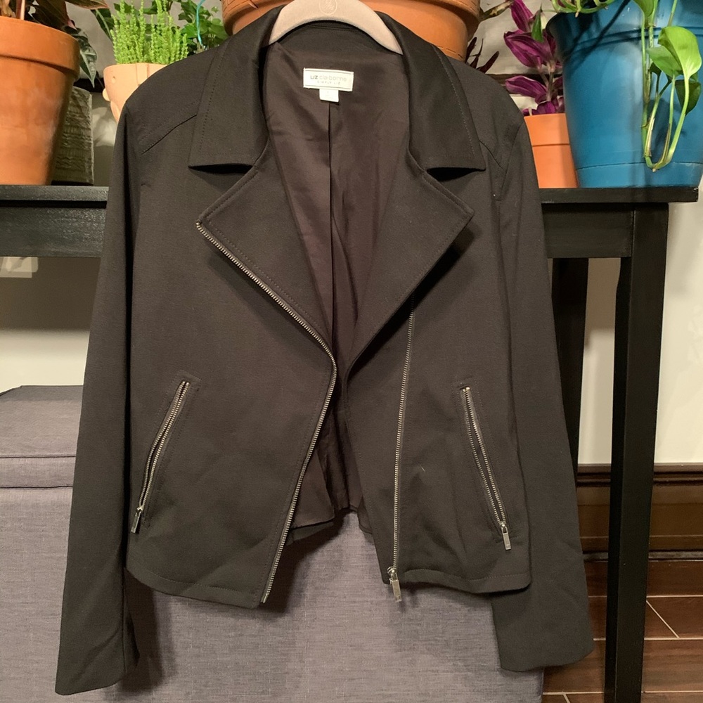 Black soft cropped bomber jacket